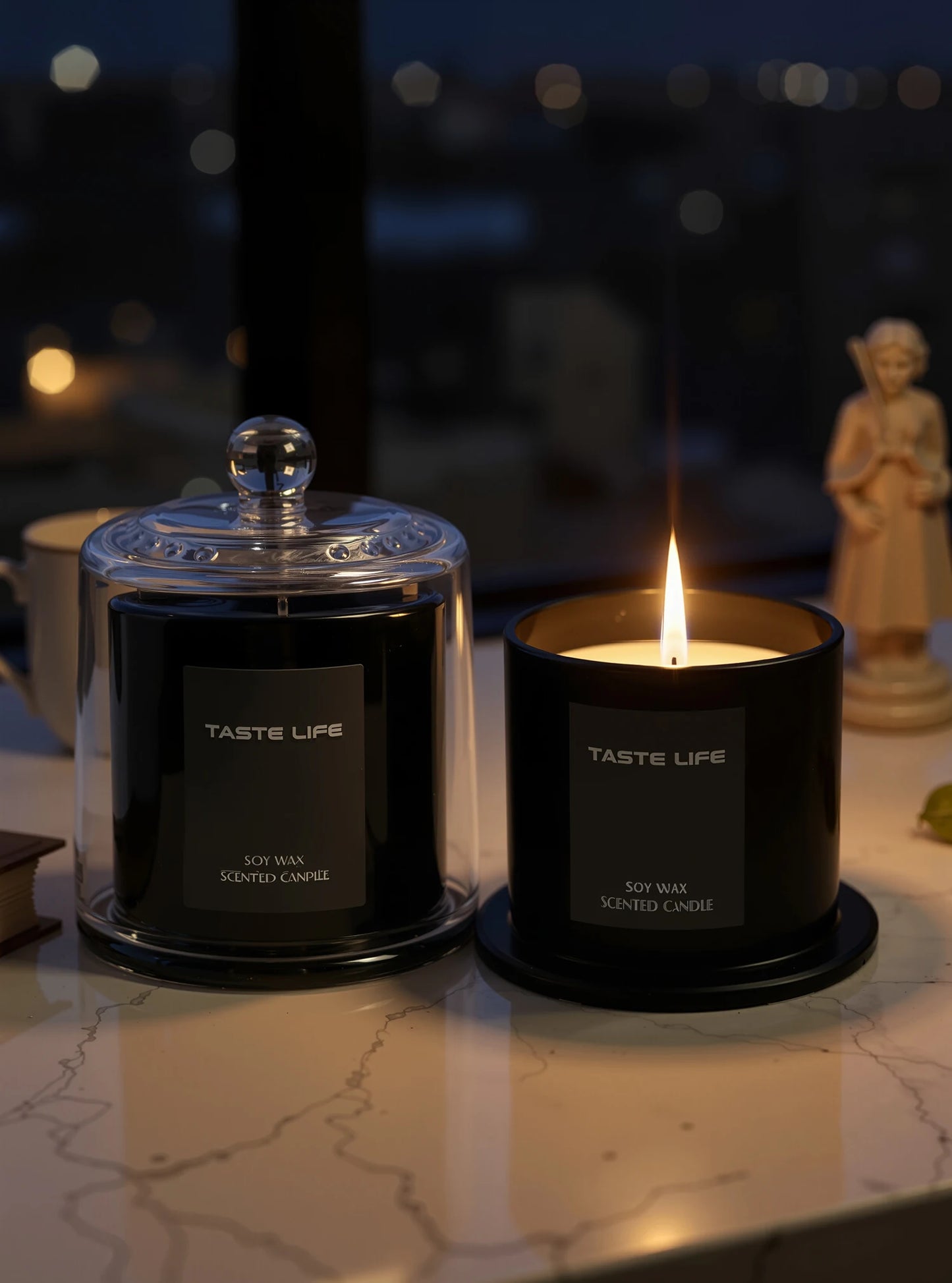 Premium Soy Wax Scented Candles with Glass Cloche, Smokeless Essential Oil Aromatherapy for Home Spa, Gift-Ready Decorative