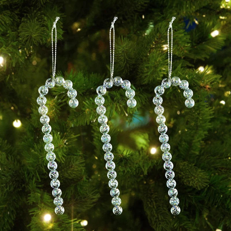 Xmas Tree Transparent Snowflake Hanging Ornaments Acrylic Pendant 2025 Christmas Decoration for Home Navidad Gifts New Year 2026