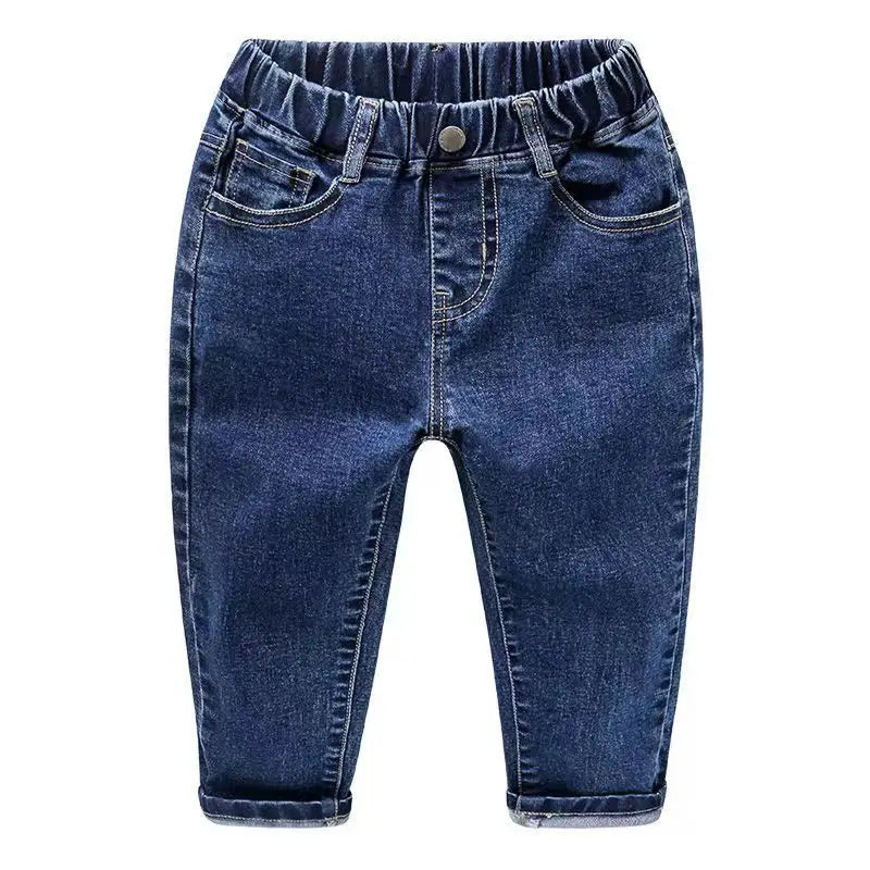 Kids Boys Jeans 2023 Spring And Autumn New Fashionable Elastic Children's Clothing Boys Loose Thin Denim Long Pants