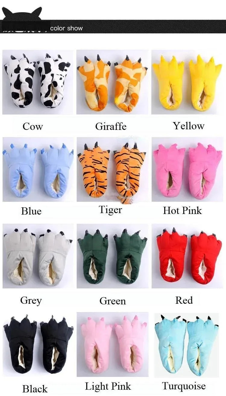 Cartoon Slippers Stitch Animal Claw Kigurumi Onesies Pajamas Shoes Kids Adult Kawaii Funny Paws Casual Cosplay Prop Party Wear