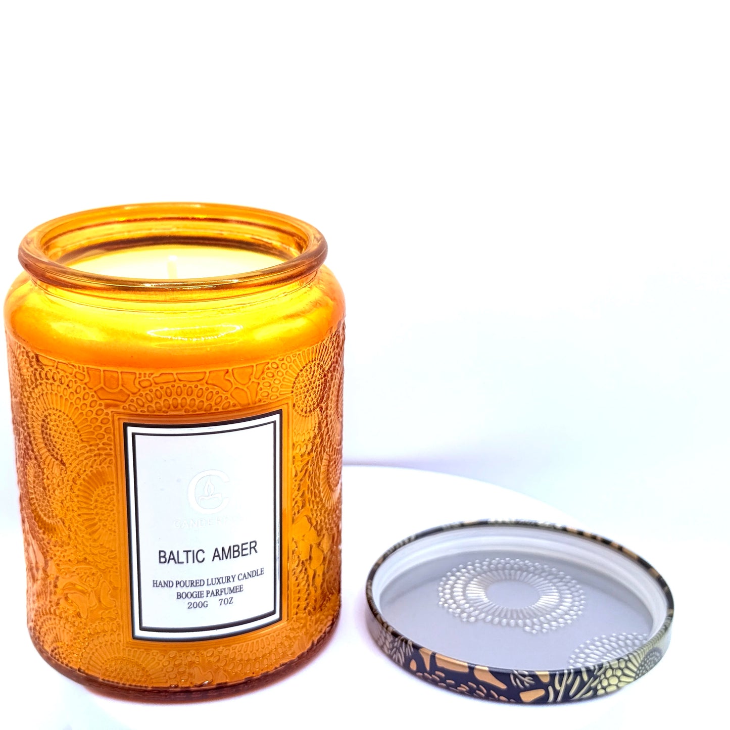 Embossed Glass Scented Candle Soy Wax Aromatherapy Candle | 5 Scents | 40 Hour Long Burn | Plant Essential Oil Clean Burn