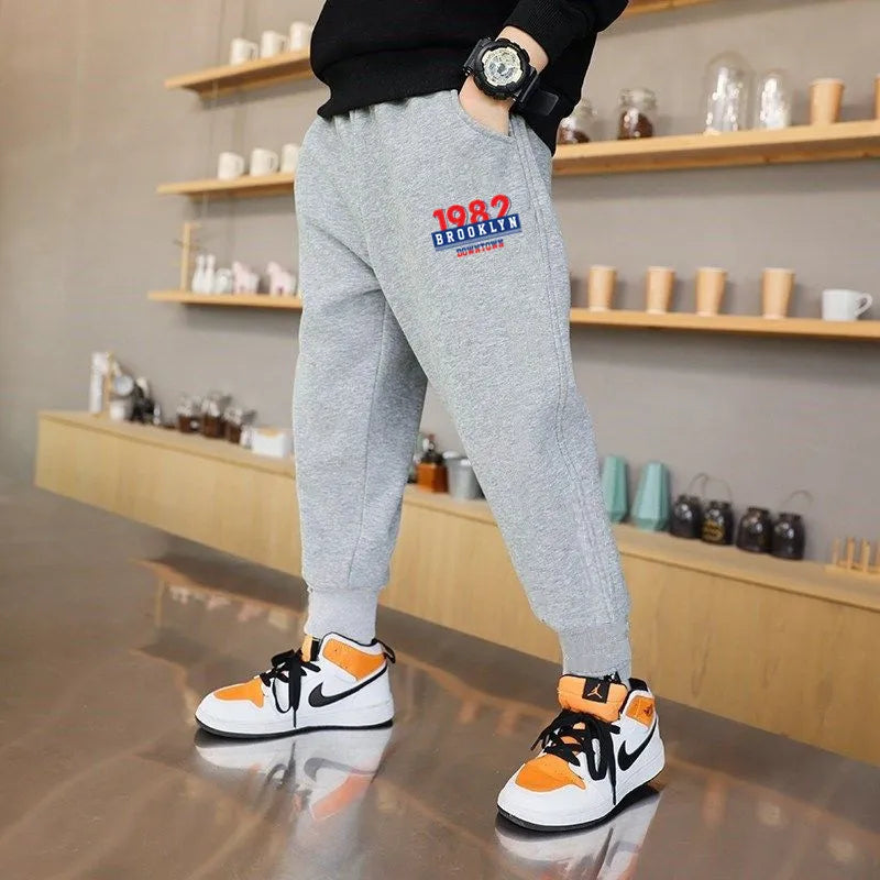 Teens Boys New York Printed Pants Kids Running Pants Joggers Sweatpant Sport Casual Trousers Fitness Gym Breathable Pants
