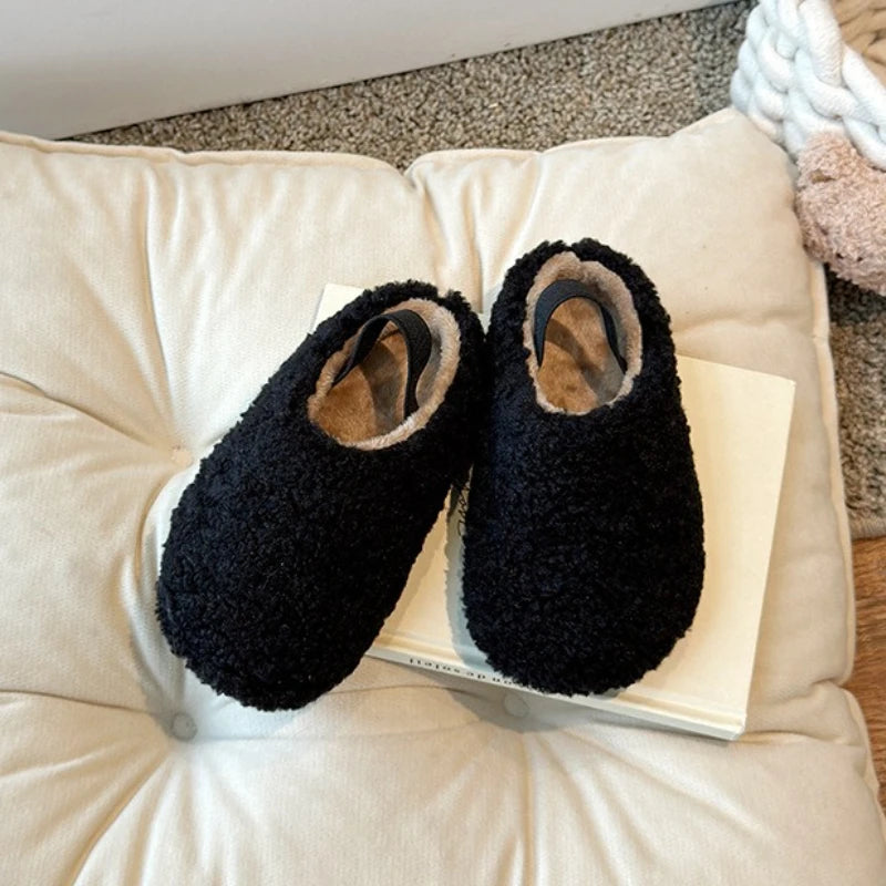 Fashion Girls' Shoes 2025 Autumn New Kids Cotton Shoes Comfort Anti Slip Girls Home Cotton Slippers Simple Child Flats Zapatos