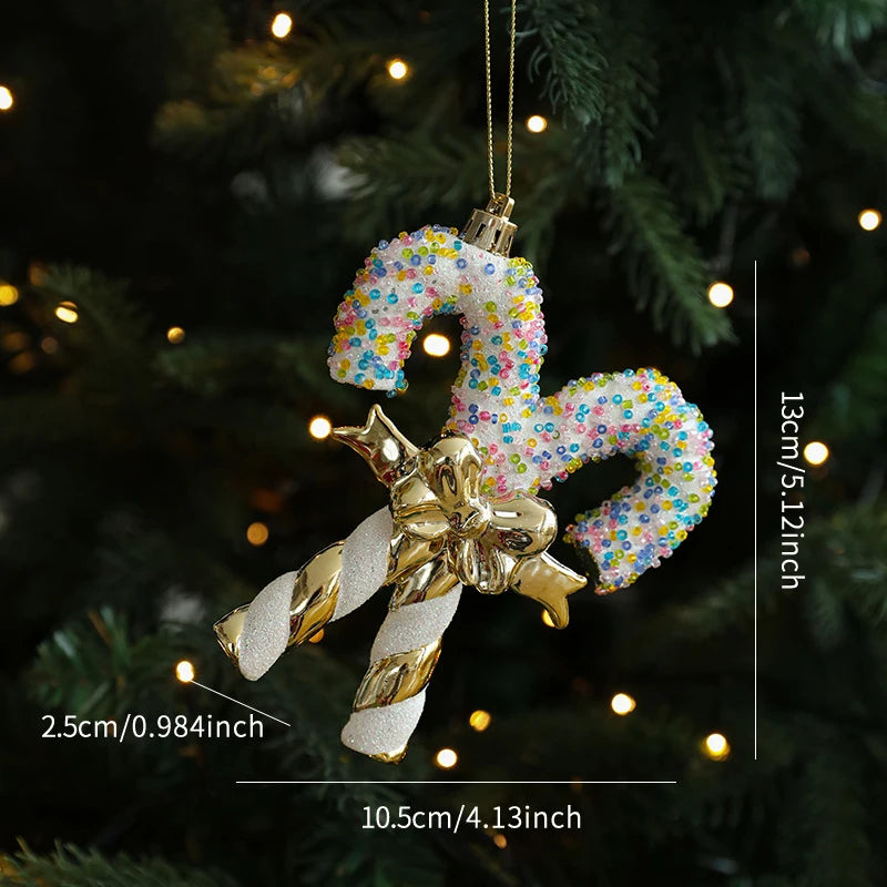 Sparkling Christmas Tree Decorations Acrylic Shinny Christmas Ornaments Keychains Car Ornaments Pendent Navidad Gifts Elk Star