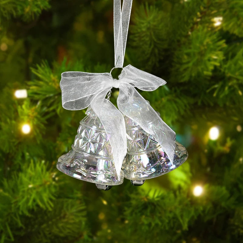 Xmas Tree Transparent Snowflake Hanging Ornaments Acrylic Pendant 2025 Christmas Decoration for Home Navidad Gifts New Year 2026